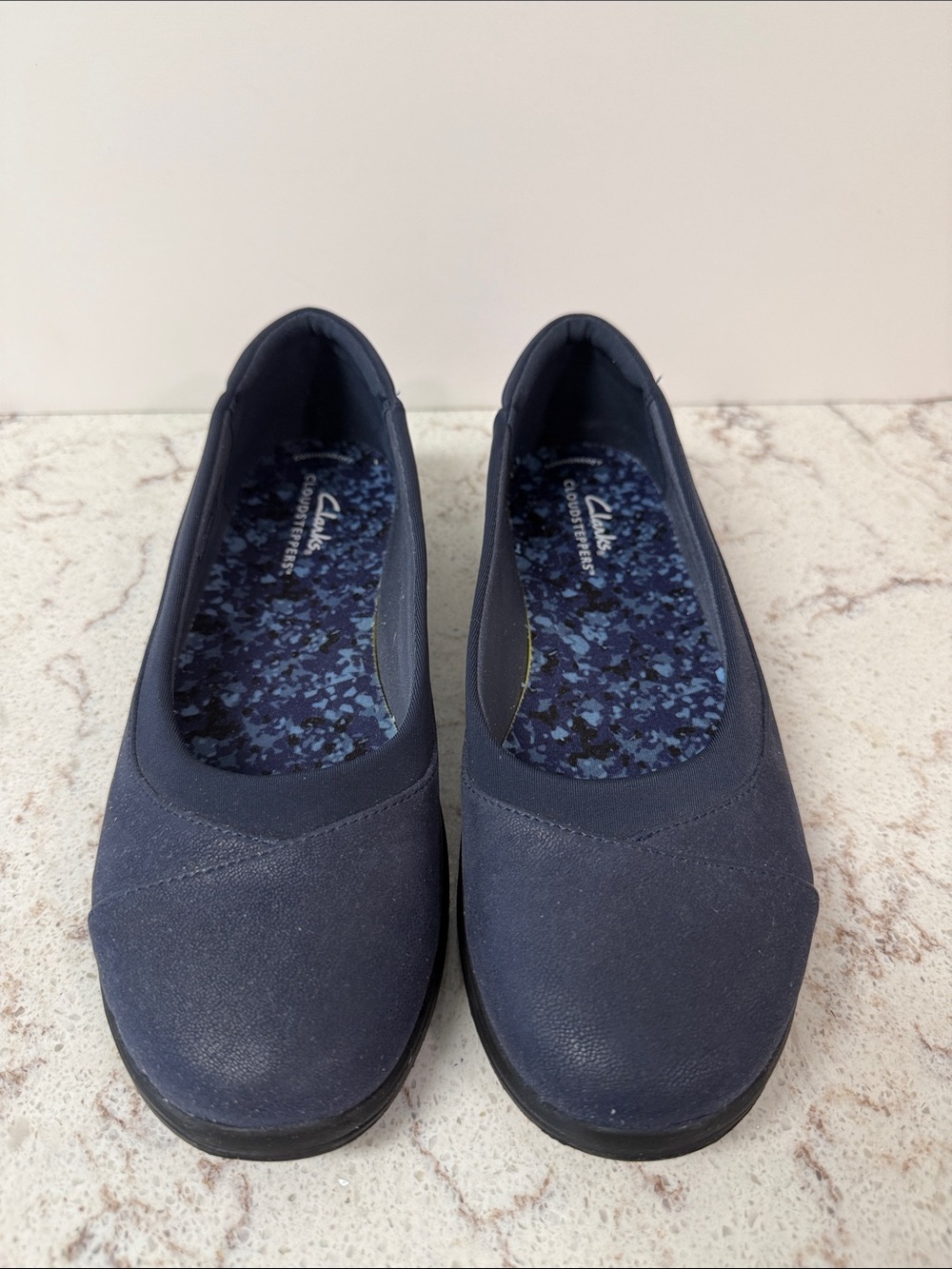 Clarks Navy Blue Women's Slip-On Comfort Flats